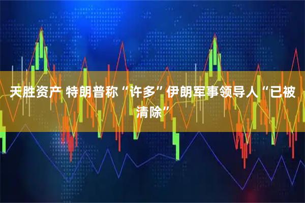 天胜资产 特朗普称“许多”伊朗军事领导人“已被清除”