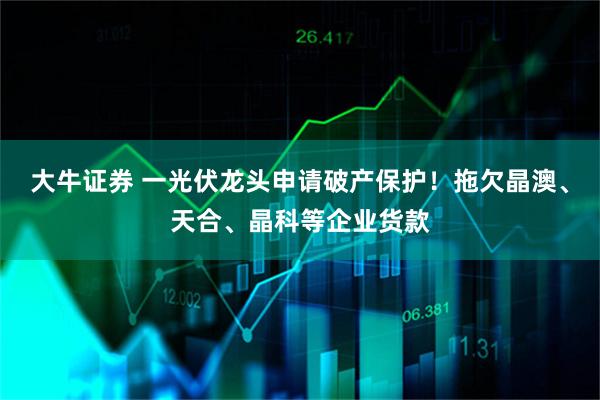 大牛证券 一光伏龙头申请破产保护！拖欠晶澳、天合、晶科等企业货款