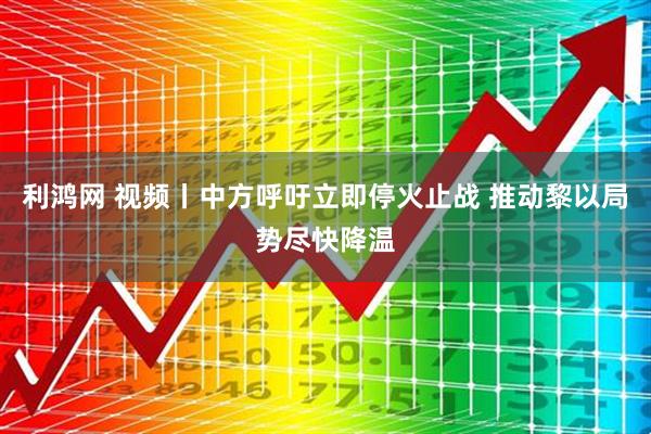 利鸿网 视频丨中方呼吁立即停火止战 推动黎以局势尽快降温