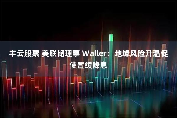 丰云股票 美联储理事 Waller：地缘风险升温促使暂缓降息