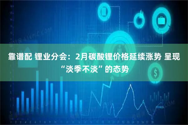 靠谱配 锂业分会：2月碳酸锂价格延续涨势 呈现“淡季不淡”的态势