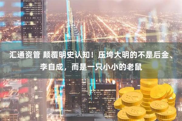 汇通资管 颠覆明史认知！压垮大明的不是后金、李自成，而是一只小小的老鼠